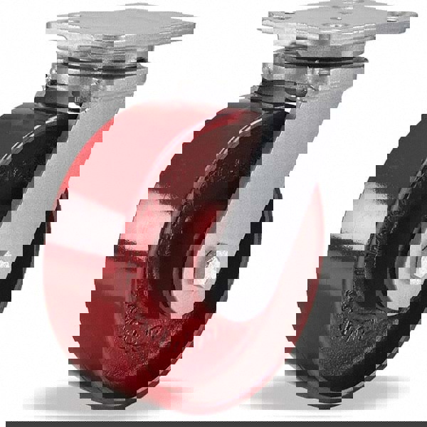 Swivel Top Plate Caster: Cast Iron, 6